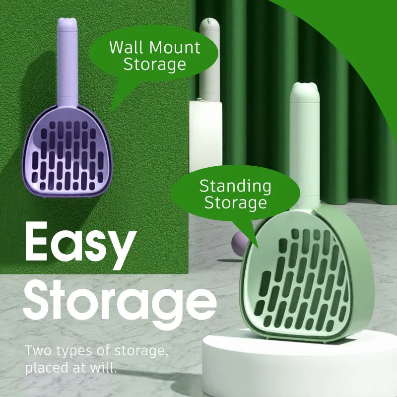 Durable Cat Litter Scoop with Base